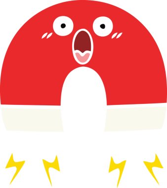 Bir insan tarafından çizilen mıknatısın düz renk retro karikatürü