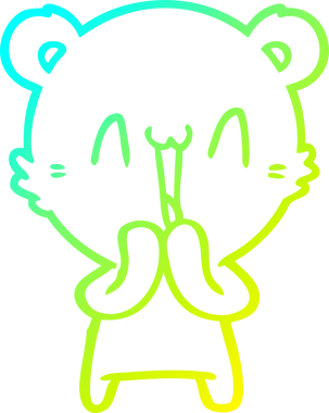 Bir insan tarafından çizilen mutlu ayı karikatürünün soğuk gradyanı.