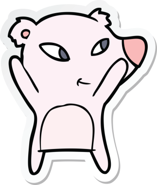 Bir insan tarafından çizilmiş şirin bir ayının çıkartması.