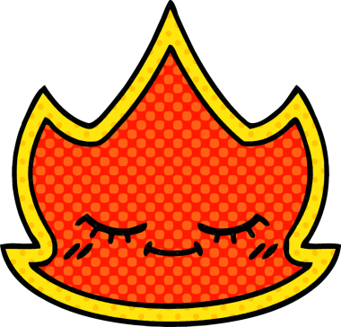 Bir insan tarafından çizilmiş çizgi roman tarzı bir ateş.