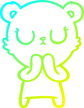 Bir insan tarafından çizilmiş barışçıl bir ayı yavrusunun soğuk gradyan çizgisi