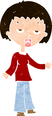 Bir insan tarafından çizilmiş yorgun bir kadın.