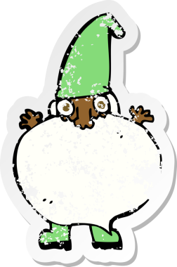 Bir insan tarafından çizilmiş küçük bir Noel Baba çizgi filminin gerilimli yapıştırması.