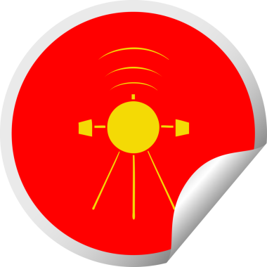 Bir insan tarafından çizilmiş bir uydunun dairesel soyma etiketi.