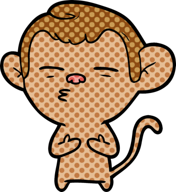 bir insan tarafından çizilmiş şüpheli maymun çizgi filmi