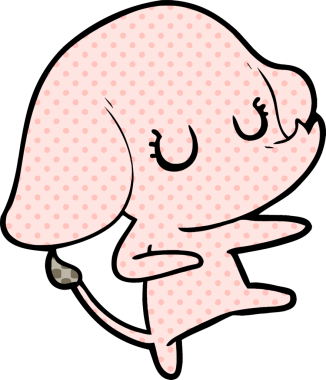 Bir insan tarafından çizilmiş şirin bir fil.