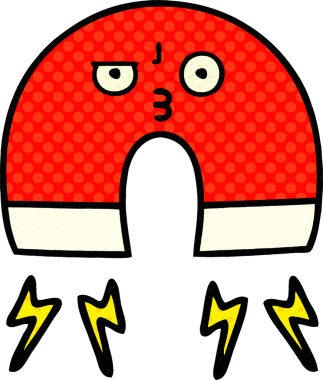 bir insan tarafından çizilmiş bir mıknatısın çizgi roman tarzı