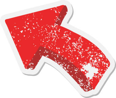 Bir insan tarafından çizilmiş ok çizgi filmi grunge çıkartması