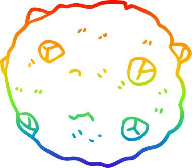 Bir insan tarafından çizilmiş çikolatalı kurabiyenin çizimi.