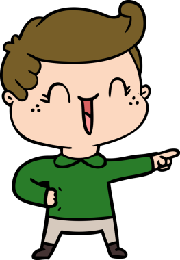 Bir insan tarafından çizilmiş, gülen çocuk.