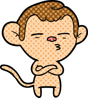 bir insan tarafından çizilmiş şüpheli maymun çizgi filmi