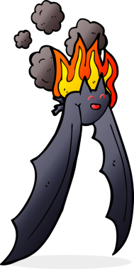 Bir insan tarafından çizilmiş ürkütücü bir yarasa.