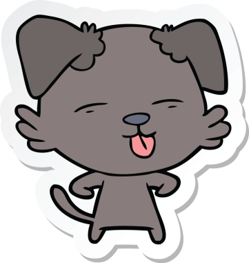 Bir insan tarafından çizilmiş bir köpeğin çıkartması.