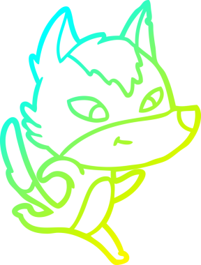 Bir insan tarafından çizilen kurdun soğuk gradyan çizgisi.