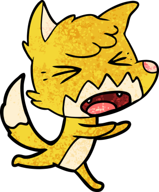 Bir insan tarafından çizilen kızgın tilki çizgi filmi