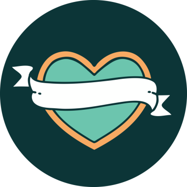 Bir insan tarafından çizilmiş kalp ve bayrağın ikonik dövme şekli