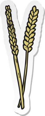 Bir insan tarafından çizilmiş mısırın çıkartması.