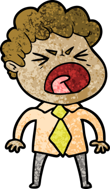 Bir insan tarafından çizilmiş öfkeli bir adam.