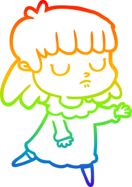 gökkuşağı gradyan çizgi çizimi bir insan tarafından çizilmiş ilgisiz bir kadın