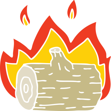 Bir insan tarafından çizilmiş garip bir kamp ateşi.