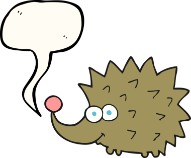 Bir insan tarafından çizilmiş serbest konuşma balonu kirpi.