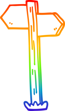 gökkuşağı gradyan çizgi çizimi bir insan tarafından çizilmiş tabela direkleri