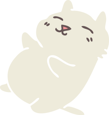 Bir insan tarafından çizilmiş garip çizgi film kedisi.