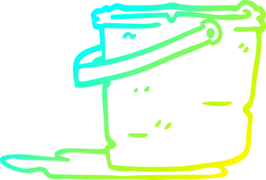 Bir insan tarafından çizilmiş karikatür kovası çizimi.