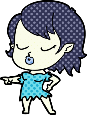 Bir insan tarafından çizilmiş şirin vampir kız çizgi filmi.