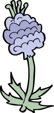 Bir insan tarafından çizilmiş karikatür çiçeği