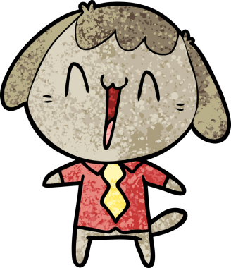 Bir insan tarafından çizilmiş şirin bir çizgi film köpeği.