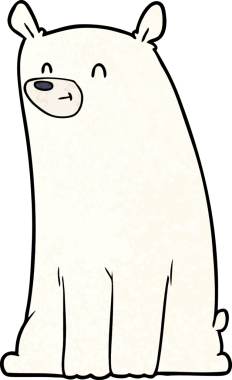 Bir insan tarafından çizilmiş mutlu kutup ayısı karikatürü