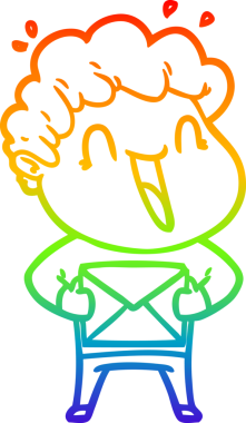 Bir insan tarafından çizilmiş mutlu bir adamın çizgi çizimi.