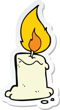 Bir insan tarafından çizilmiş karikatür mumunun çıkartması.