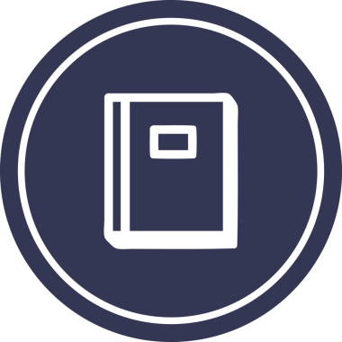 Bir insan tarafından çizilmiş eğitici kitap dairesel simgesi