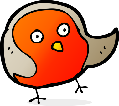 Bir insan tarafından çizilmiş robin çizgi filmi.