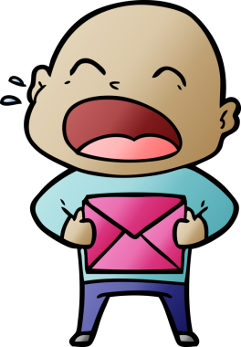 Bir insan tarafından çizilmiş kel adam diye bağıran çizgi film.