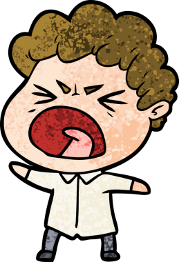 Bir insan tarafından çizilmiş öfkeli bir adam.