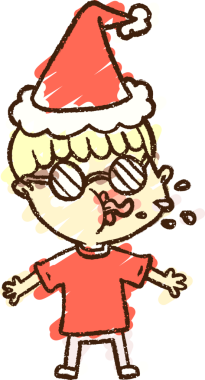 Bir insan tarafından çizilen Noel Çocuğu Tebeşiri