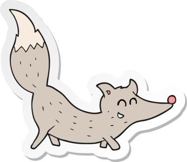 Bir insan tarafından çizilmiş küçük bir kurdun çıkartması.