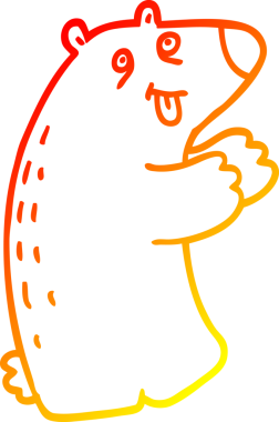 Bir insan tarafından çizilmiş bir kutup ayısının sıcak çizgi çizimi