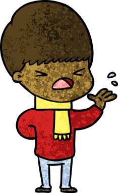 Çizgi film bir insan tarafından çizilmiş stresli adam