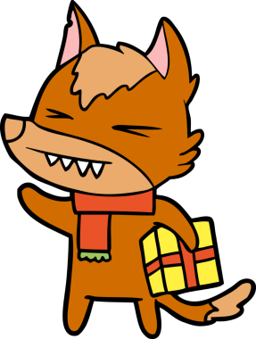 Bir insan tarafından çizilmiş tilki çizgi film karakteri