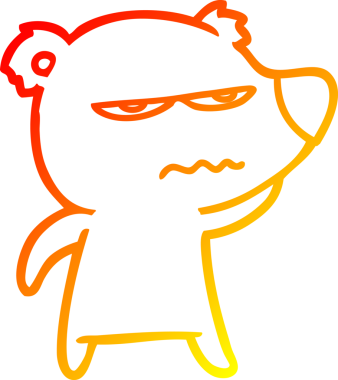 Bir insan tarafından çizilmiş kızgın bir ayı karikatürü.