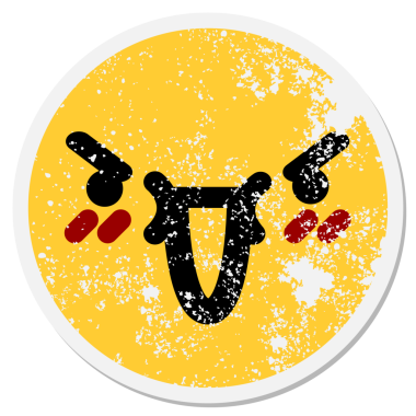 Bir insan tarafından çizilmiş şirin, kaba, dairesel bir etiket.