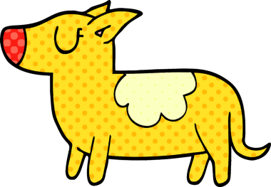 Bir insan tarafından çizilmiş karalama duran köpek.