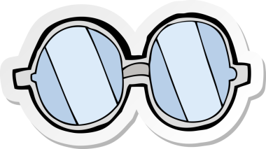 Bir insan tarafından çizilmiş çizgi film gözlüğünün çıkartması.