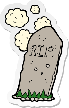 Bir insan tarafından çizilmiş ürkütücü bir karikatür çıkartması.