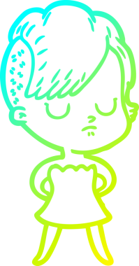 Bir insan tarafından çizilmiş bir karikatür kadın çizimi.