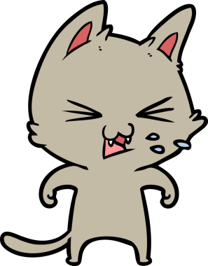 Bir insan tarafından çizilmiş kedi tıslaması.